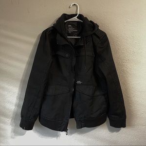 Empyre Black Cargo Hooded Jacket
